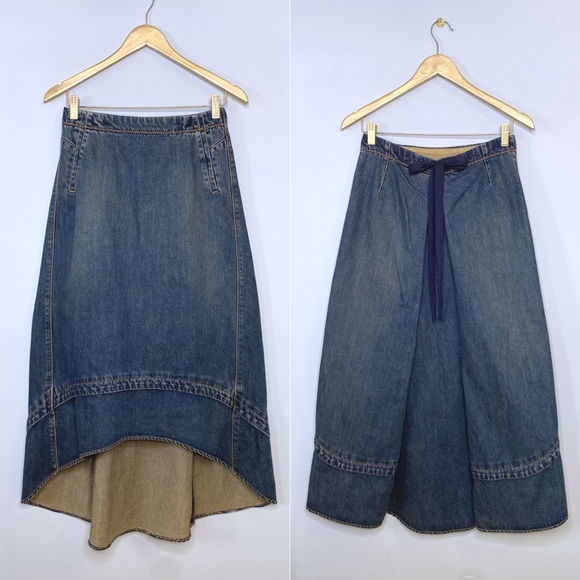 Vintage denim high/low skirt - Picture 2 of 8